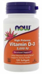 NOW Vitamin D-3 2000 ME (120 капс)