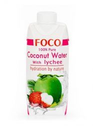 Кокосовая вода с соком личи без сахара FOCO (500 мл)