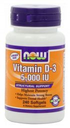 NOW Vitamin D-3 5000 М.Е. (240 кап)