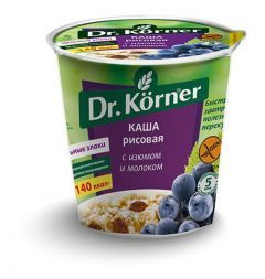 Каша &quot;Рисовая&quot; с изюмом и молоком Dr. Korner (50 г)