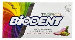 Жевательная резинка без сахара, со вкусом Тропических фруктов Biodent (7 пластинок)