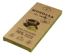 Горький шоколад на меду с кофе и кардамоном 70 % Гагаринские мануфактуры (45 г)